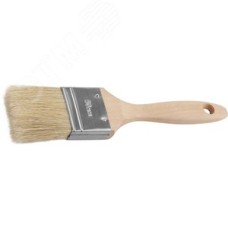 Кисть плоская ''УНИВЕРСАЛ-ЭКСПЕРТ'', светлая натуральная щетина, деревянная ручка, 2''/50мм