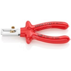 Стриппер VDE 1000V для одно- много- и тонкожильного кабеля зачистка: 5 мм (10 мм AWG 7) с пружиной L-160 мм диэлектрический регулировочный винт для настройки хромированный обливные рукоятки