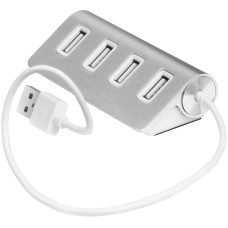 GCR USB 2.0 Разветвитель GCR-UH224S на 4 порта  0,2m , silver