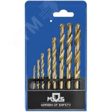 Набор сверл по металлу HSS шлифованные, титановое покрытие, угол заточки 135град, пласт. кейс, 10 шт. (1-2-3-4-5-6-7-8-9-10 мм)