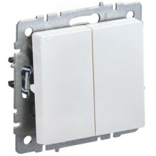 BRITE Выключатель двухклавишный 10А ВС10-2-0-БрЖ жемчуг