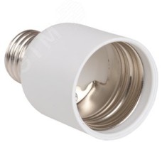 Переходник ПР27-40-К02 пластик, Е27-Е40, белый, индивидуальный пакет