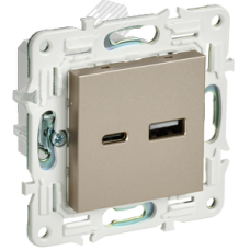 SKANDY Розетка USB A+C 18Вт SK-R13Sh шампань IEK