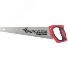 Ножовка по дереву универсальная, шаг 4.5 мм, пластиковая прорезиненная ручка 400 мм