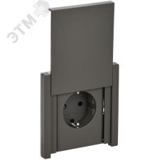 FORTE&PIANO Розетка 1-местная с заземлением с защитными шторками и крышкой винтовое крепление 16А IP44 FP321 серый IEK