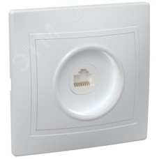 KVARTA Розетка 1-местная компьютерная RJ45 кат.5е РК10-КБ белый GENERICA