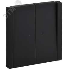 FORTE&PIANO Выключатель 2-клавишный проходной с индикацией 10А FP108M металл черный IEK