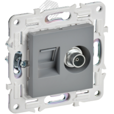 SKANDY Розетка двойная TV+RJ45 кат.5E SK-A14Gr серый IEK