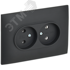 SKANDY Розетка 2-местная без заземления без защитных шторок 10А в сборе SK-R10G графит IEK