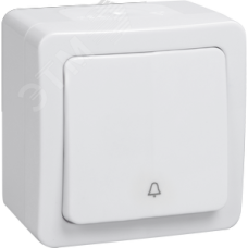 Гермес PLUS Выключатель одноклавишный кнопочный наружный белый IP54