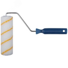 Валик полиакрил/полиэстер/хлопок, с желтой полосой, каркасная система, диаметр 40/60 мм, ворс 6 мм, 180 мм