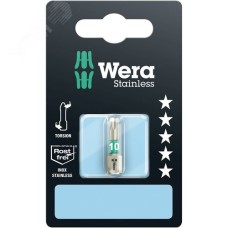 Бита 3867/1 TS TORX SB нержавеющая сталь хвостовик шестигранный 1/4 C 6.3 TX 10X25 мм с держателем-еврослот для подвеса