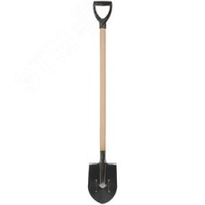 Лопата штыковая, нержавеющая сталь Профи, с деревянным черенком и V-ручкой 200х355х1420 мм