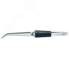 Пинцет крестовидный тонкие зазубренные губки под 45° L-160 мм пружинная сталь хромированный