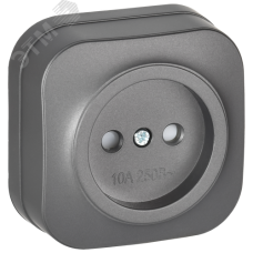 GLORY Розетка 1-местная для открытой установки без заземления с защитными шторками 10А РСш20-2-ХСм сталь матовый IEK