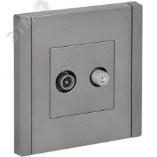 FORTE&PIANO Розетка двойная TV+SAT FP538 сталь IEK
