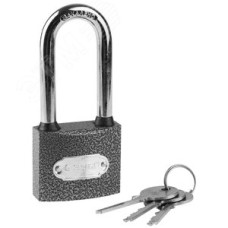 Замок ''Мастер'' навесной, металлический корпус, удлиненная закаленная дужка, 50мм
