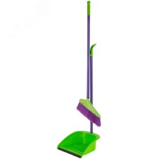 Набор для уборки ''Грейс'' (совок + щетка пластиковые на длинных ручках) 240х250х810 мм (Dobb & Mopp)