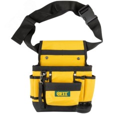 Пояс для инструмента одинарный, полиэстер, 9 отделений, 2 петли для инструмента