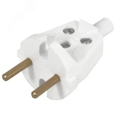 Вилка электрическая В6-001 без заземления, белая 10 А