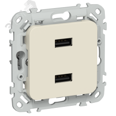 FLITE Розетка USB A+A 3,1А РЮ-2-ФлСл сливочный IEK