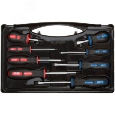 Отвертки ''Универсал'' Профи, CrV сталь, прорезиненные ручки, в чемоданчике, набор 8 шт