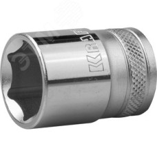 Головка торцевая ''INDUSTRIE QUALITAT'', Cr-V, FLANK, хромосатинированная, 1/2'', 21 мм