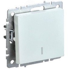 BRITE Выключатель одноклавишный проходной с индикацией 10А ВС10-1-7-БрЖ жемчуг IEK