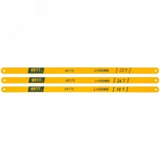 Полотна ножовочные по металлу, легированная сталь, 20 Cr, 300 мм, в блистере 3 шт (18ТPI+24ТPI+32ТPI)