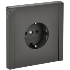 FORTE&PIANO Розетка 1-местная с заземлением без защитных шторок безвинтовое крепление 16А FP314 серый IEK