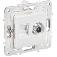 SKANDY Розетка двойная TV+RJ45 кат.6E SK-A15W арктический белый IEK