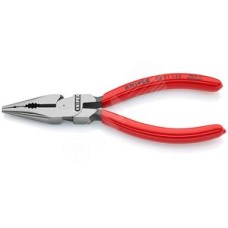 Пассатижи остроконечные с удлиненными губками резка - проволока средней твердости 3мм твердая проволока 2мм кабель 8мм (16мм) L=145мм обливные рукоятки блистер цвет черный