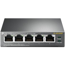 Коммутатор/ 5-Port Gigabit Desktop Switch with 4-Port PoE, 5 Gigabit RJ45 ports including 4 PoE ports, 56W PoE Power supply, steel case
