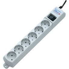 Сетевой фильтр Pilot S 6 розеток (5 евро + 1 б/зазем.) 5 м/ Surge protector ZIS Pilot S 5m, 6 outlets (5+1), white