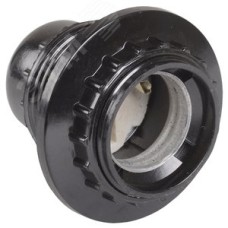 Патрон карболитовый с кольцом Пкб27-04-К11 Е27 черный стикер на изделии