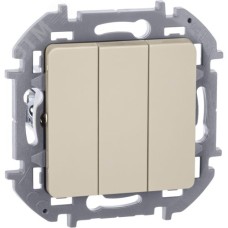 Выключатель 3-клавишный 10АХ слоновая кость INSPIRIA
