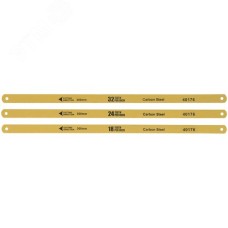 Полотна ножовочные по металлу односторонние 300   мм, набор 6 шт на подвесе (18ТPI+24ТPI+32ТPI)