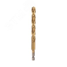 Сверло по металлу, 10 мм, Р6М5, ТИТАН,шестигранный хвостовик (1 шт. в упаковке) DIN 338