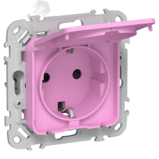 FLITE Розетка с заземлением с защитными шторками и крышкой 16А IP44 РСшкр11-0-44-ФлПр пурпурный IEK