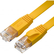 GCR Патч-корд LSZH PROF плоский прямой 2.0m, UTP медь кат.6, желтый, 30 AWG, ethernet high speed 10 Гбит/с, RJ45, T568B