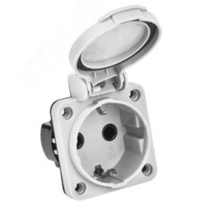 Розетка панельная РП13-3 2Р+РЕ 16А з/к с крышкой IP54 серая MAGNUM