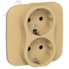 FLITE Розетка 2-местная с заземлением без защитных шторок безвинтовое крепление 16А в сборе РС12-1-А-ФлШм шамуа IEK