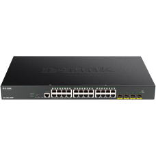 Коммутатор/ DGS-1250-28XMP Smart L2 Switch 24x1000Base-T PoE, 4х10GBase-X SFP+, PoE Budget 370W, CLI, RJ45 Console