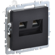 BRITE Розетка компьютерная двойная RJ45 кат.6 РК11-2-БрЧ черный IEK