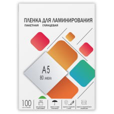 Пленка для ламинирования A5, 154х216 (80 мкм) глянцевая 100шт/ Пленка для ламинирования A5, 154х216 (80 мкм) глянцевая 100шт, ГЕЛЕОС [LPA5-80]