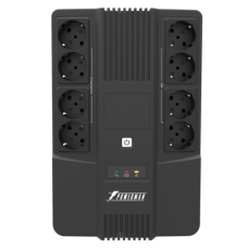 ИБП POWERMAN Brick 1000, линейно-интерактивный, 1000ВА, 600Вт, 4 евророзетки с резервным питанием, 4 евророзетки с фильтрацией, батарея 12В 9Ач 1 шт., 309мм х 202мм х 93мм, 5.6 кг./ UPS POWERMAN Brick 1000, line-interactive, 1000VA, 600W, 4 eurosockets wi