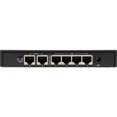 Коммутатор/ Unmanaged Switch 6x100Base-TX (4x100Base-TX PoE), PoE Budget 60W, Long-range PoE up to 250m, metal case