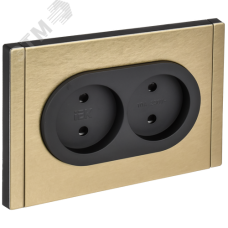 FORTE&PIANO Розетка 2-местная без заземления с защитными шторками безвинтовое крепление 10А FP625M металл шампань IEK