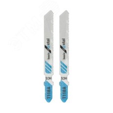 Пилка для электролобзика 75 мм 21 з/д 1,5-3 мм T118A (2 шт./уп.) (металл)