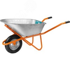 Тачка строительная, одноколесная, оцинкованная сталь, СТ-12, 90 л, 180 кг